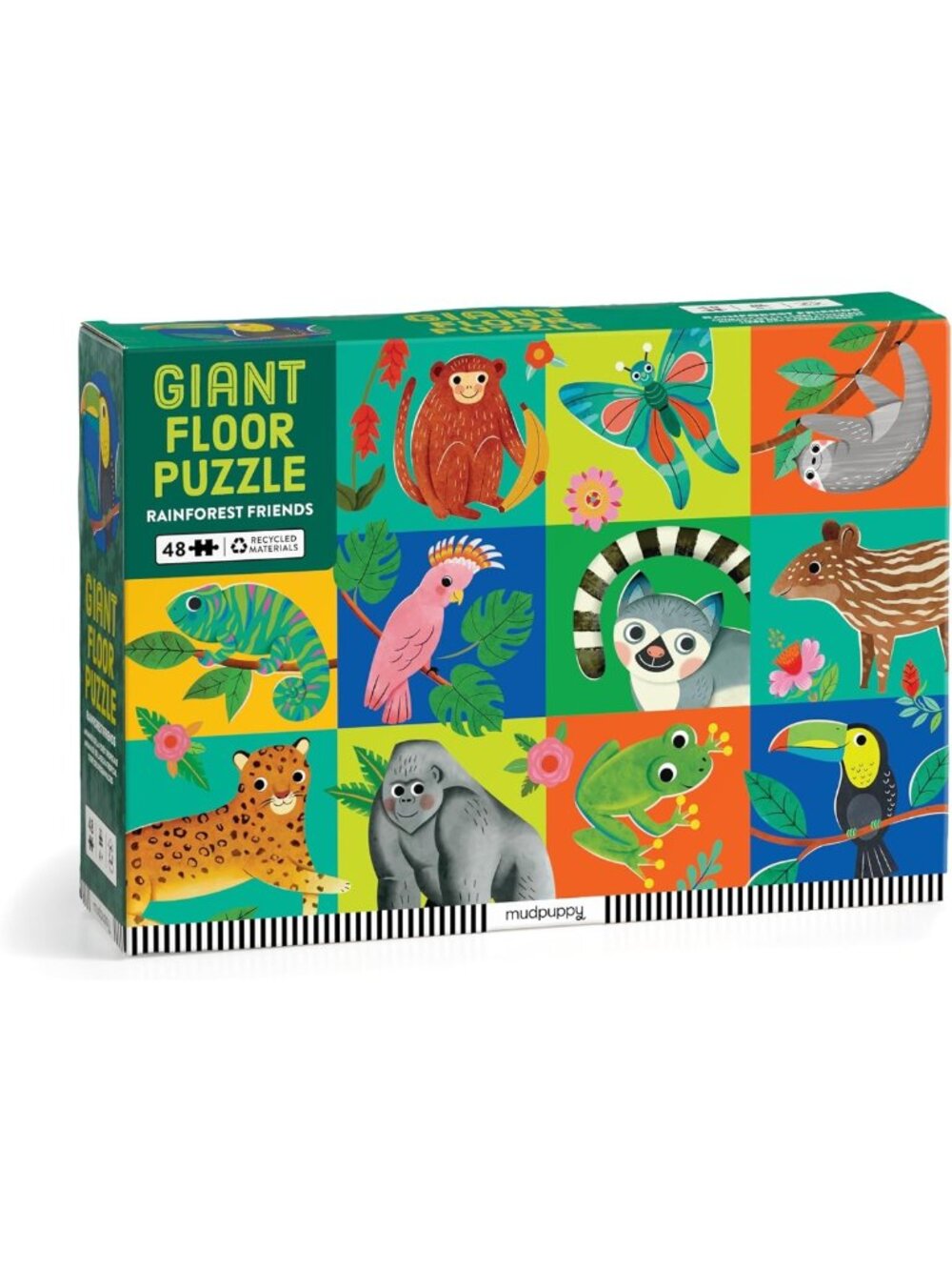 Giant 48-Piece Rainforest Animals Floor Puzzle - Colorful Educational Fun for